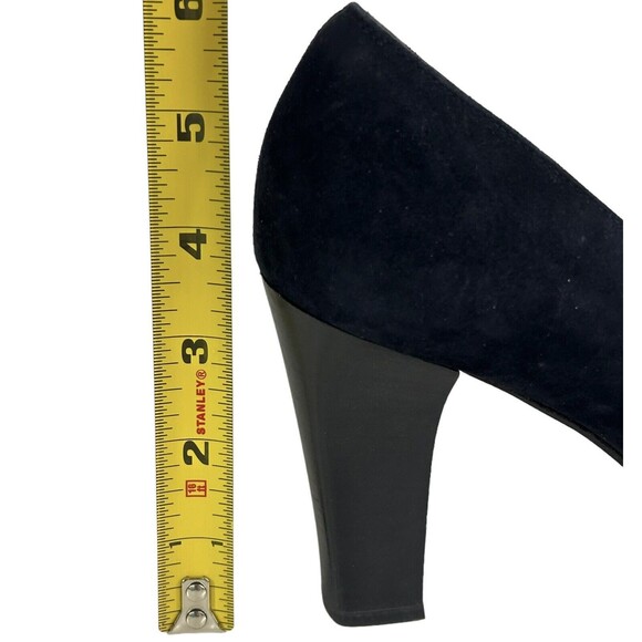 Yves Saint Laurent YSL Blue Suede Pumps Shoes Block Heel MISMATCHED 7M & 7N Vtg - Picture 15 of 15